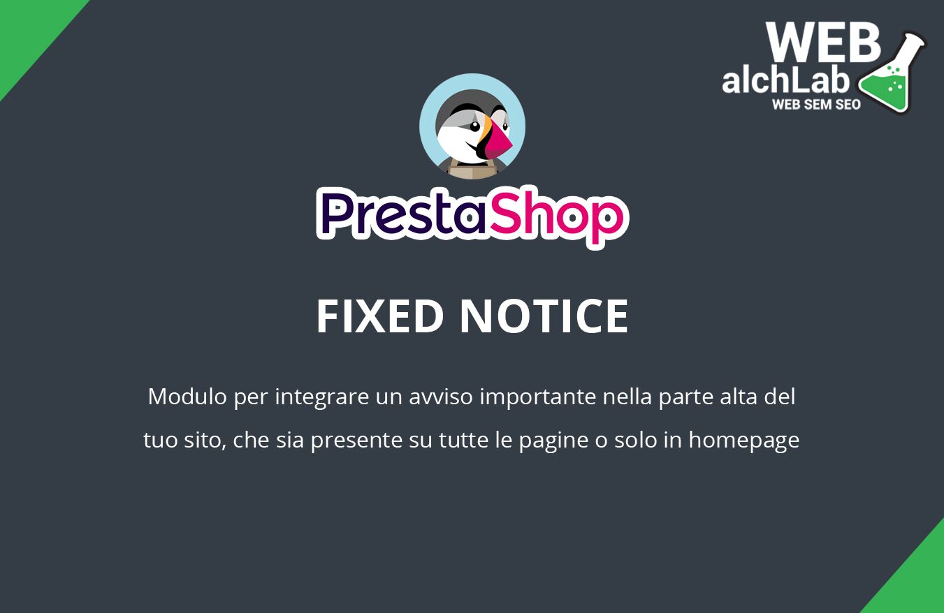 Modulo "Fixed Notice" per Prestashop