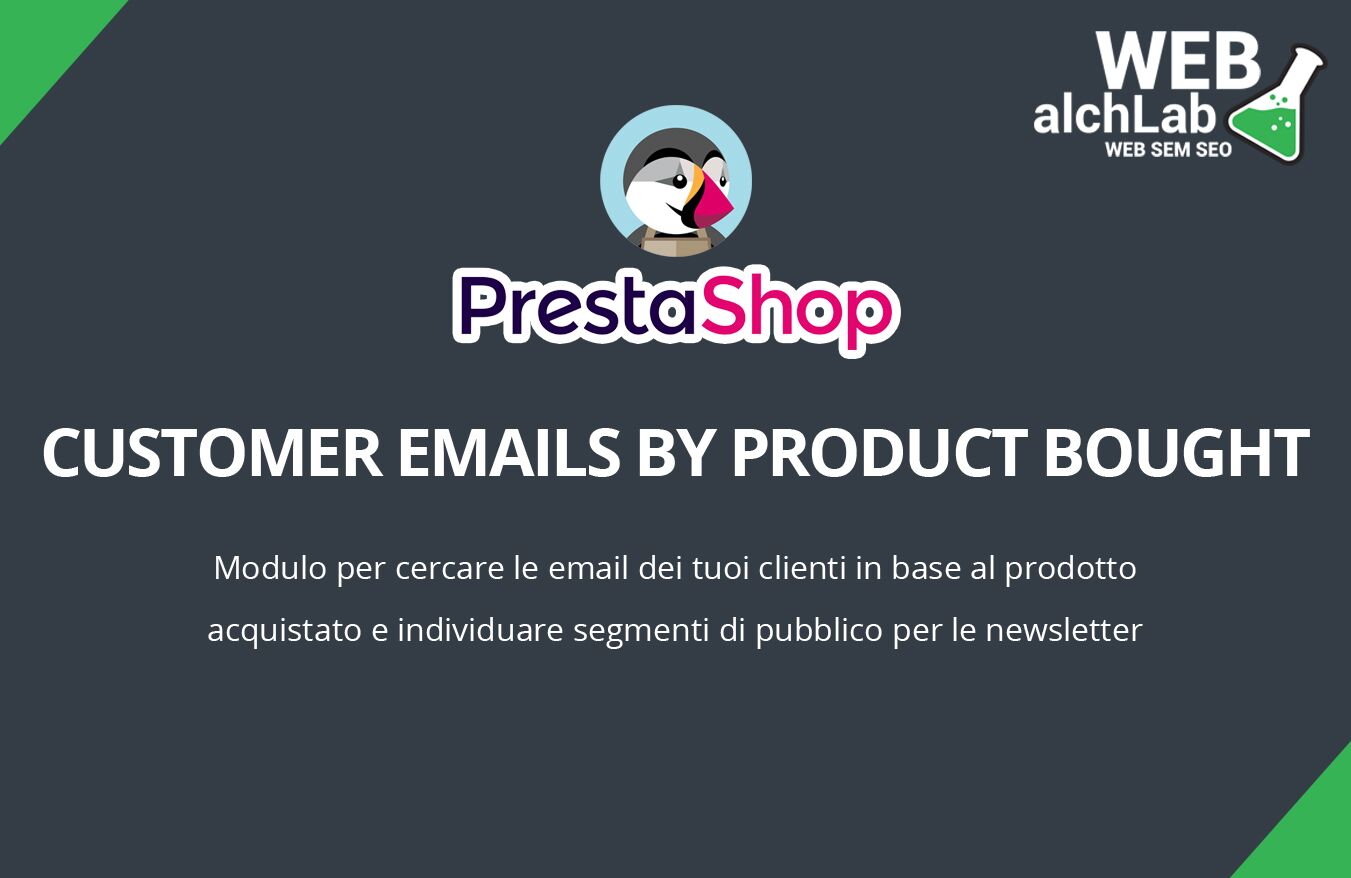 Modulo "Customer Emails by Product Bought" per Prestashop